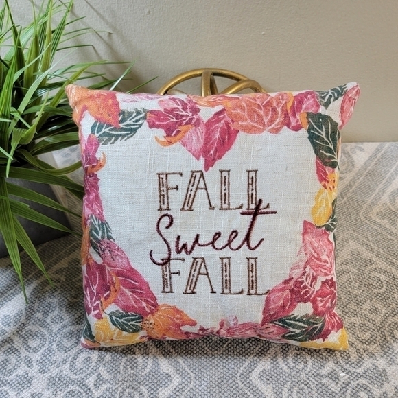 Fall Sweet Fall Mini Accent Pillow leaves heart - Picture 6 of 11